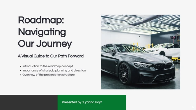 Dark Green and Black Roadmap Presentation - Page 1