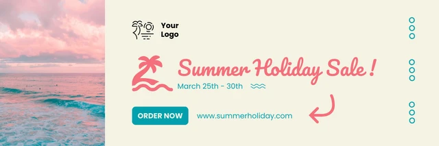 Light Green Simple Minimalist Beach Summer Sale Holiday Banner Template