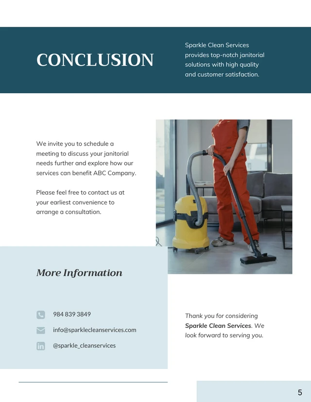 Janitorial Business Proposal Template - Page 5