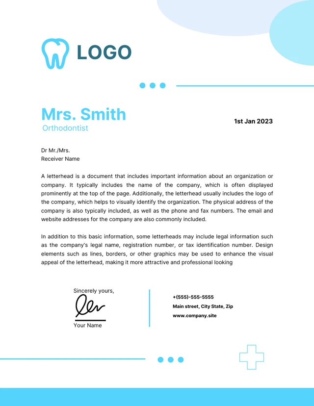 White Modern Abstract Doctor Letterhead Template
