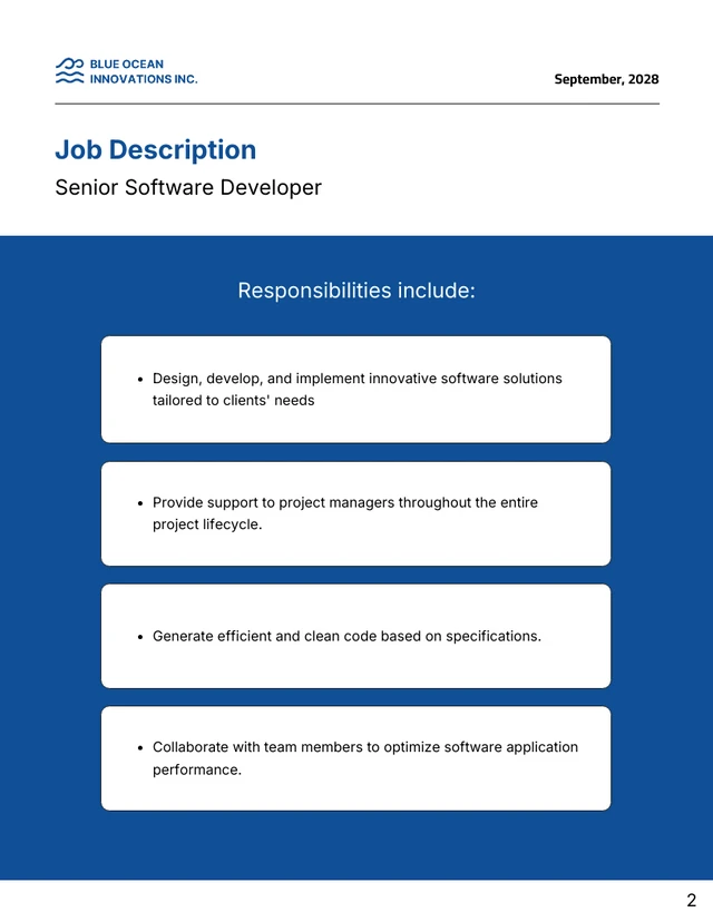 Blue Professional Business Job Proposal - Page 2