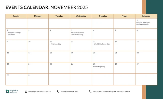 2025 Calendar Event Work Schedule Template - Page 11