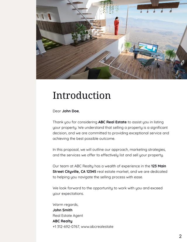 Real Estate Listing Proposal template - Page 2