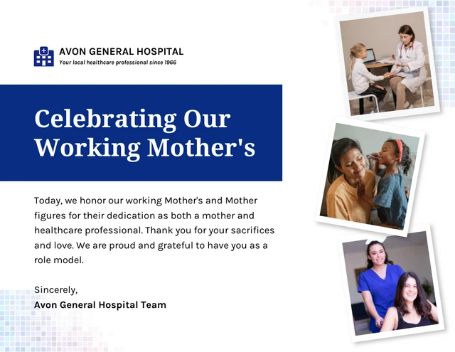 Team Celebration Working Mother's Day Card Template