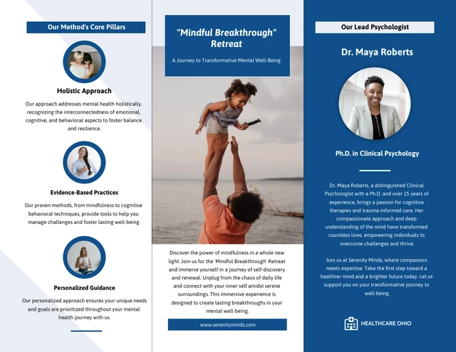 Simple Blue Mental Health Tri-fold Brochure - Page 2