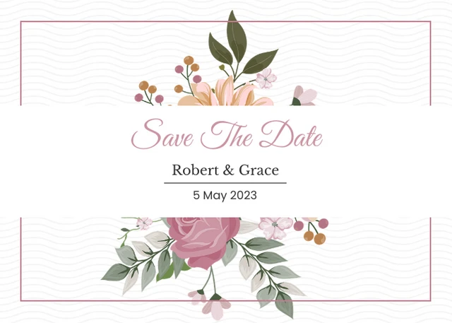 Pink Floral Save The Date Postcards - Page 1