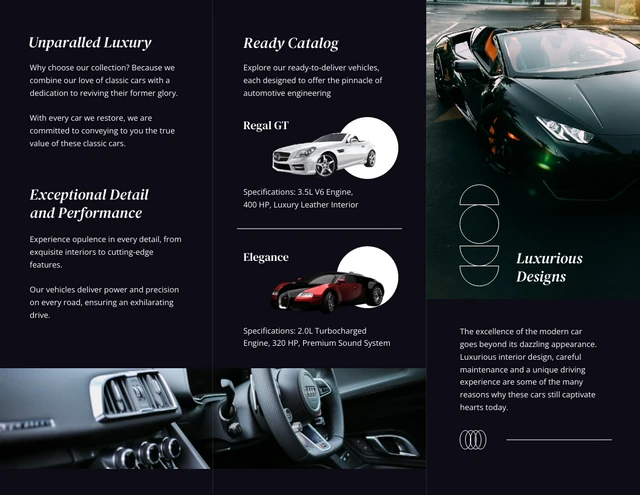 Simple Black Modern Car Brochure - Page 2