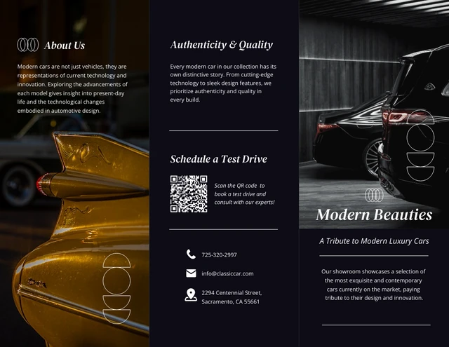 Simple Black Modern Car Brochure - Page 1