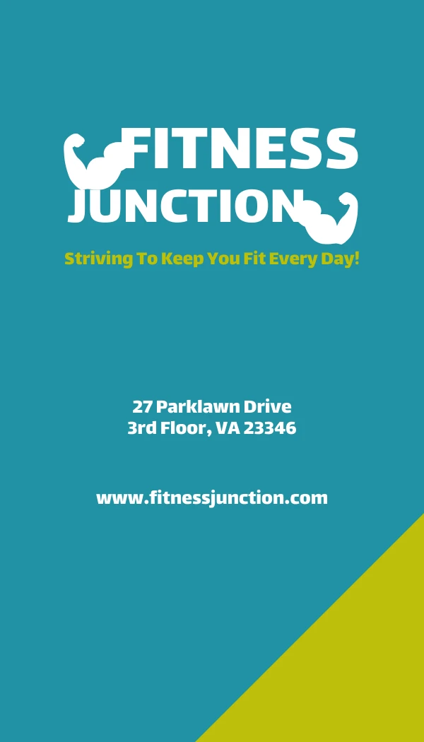 Vertical Fitness Trainer Business Card - Page 1