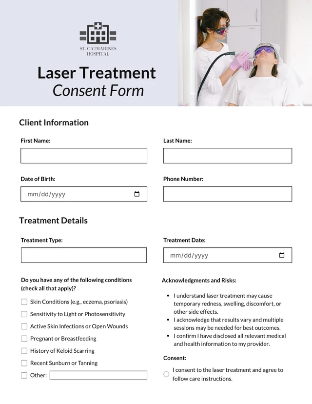 Clean Medical Consent Form Template