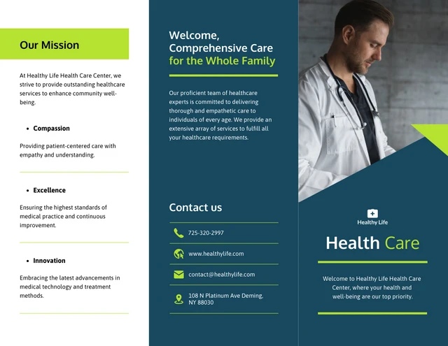 Health Care Brochure Template - Page 1