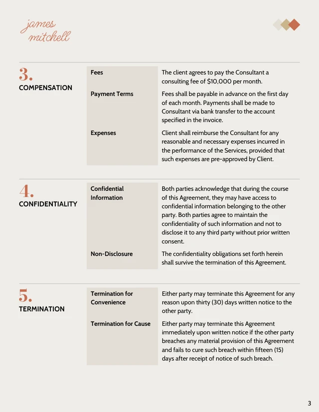 Restaurant Consulting Contract Template - Page 3