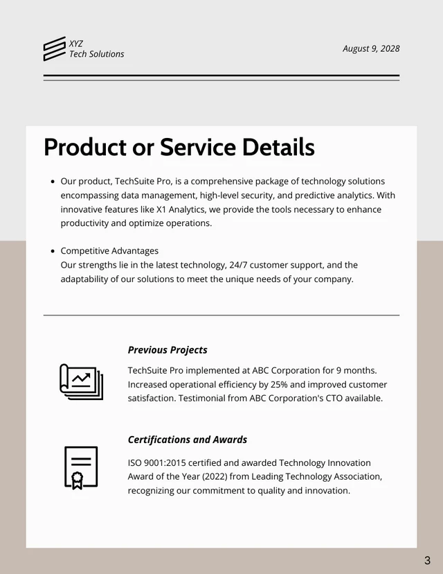 Vendor Proposal - Page 3