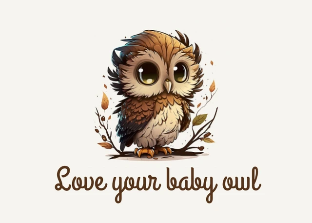 Beige Simple Aesthetic Owl Character Love Postcard - Page 1