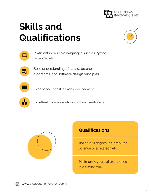 Yellow Circle Professional Job Proposal - Page 3