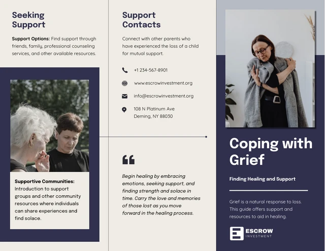 Coping with Grief Accordion-Fold Brochure - Page 1