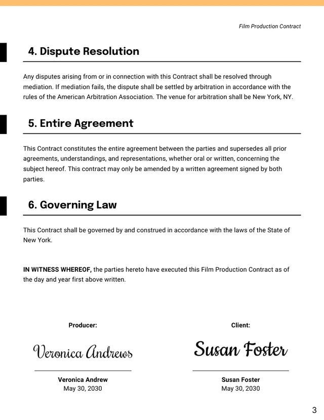 Film Production Contract Template - Page 3