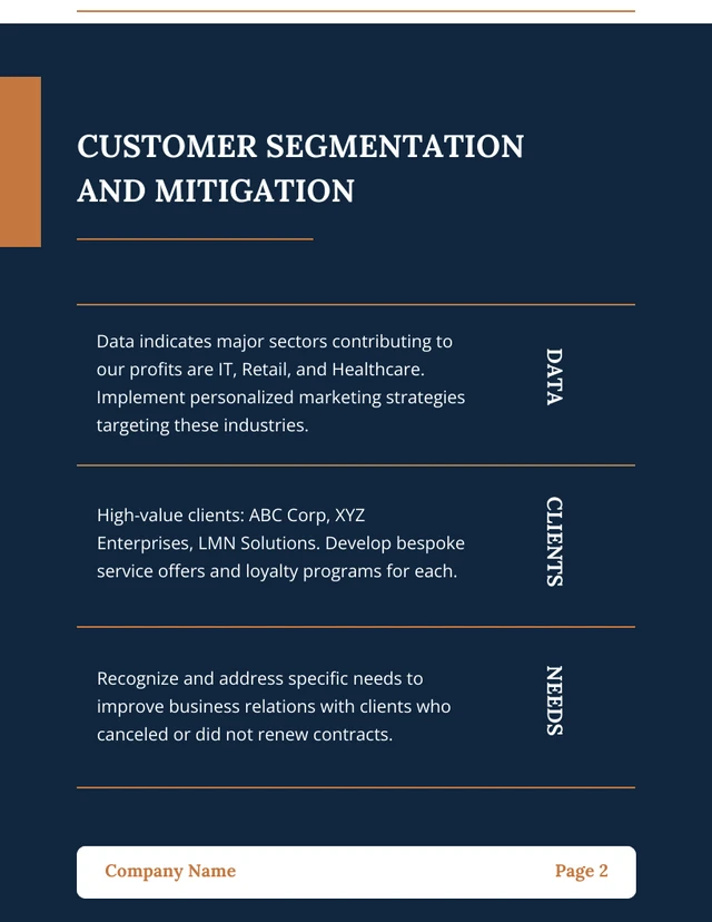 Navy And Orange Rounded Square Account Plan - Page 2