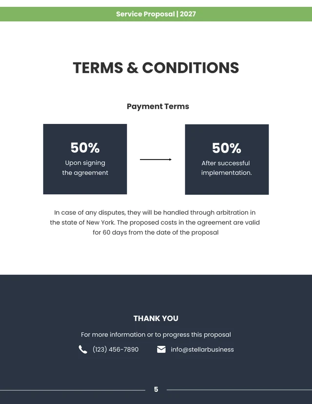 Dark Blue And Green Minimalist Modern Service Proposal - Page 5