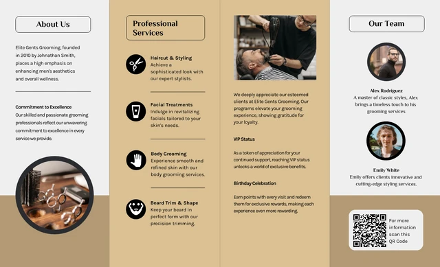 Men's Grooming Services Roll Fold Brochure - Page 2