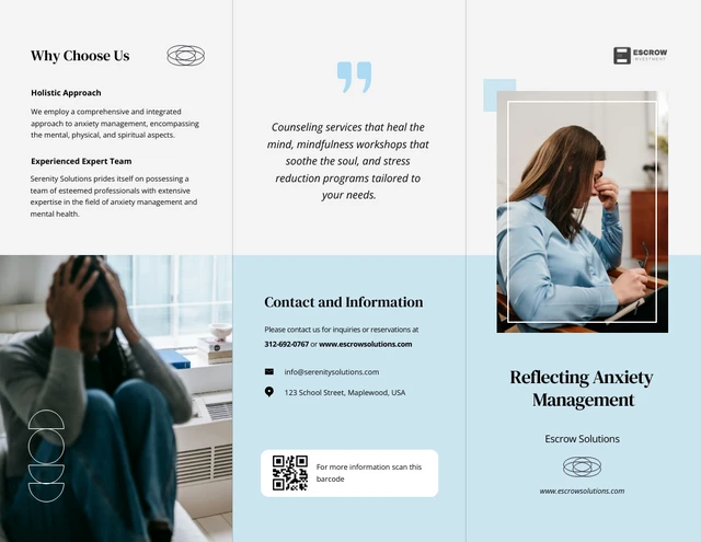 Anxiety Management Accordion-Fold Brochure Template