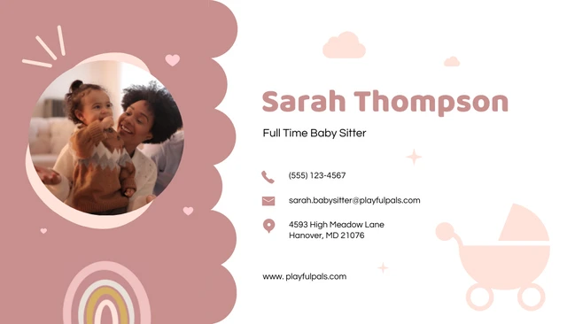 Playful Babysitter Business Card - Page 2