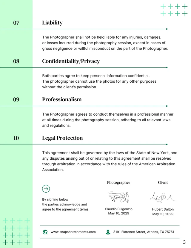 School Photography Contract - Page 3