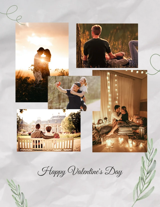 Grey Minimalist Valentine Love Collage Template