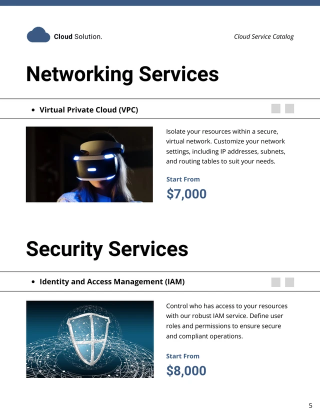 Cloud Service Catalog Template - Page 5