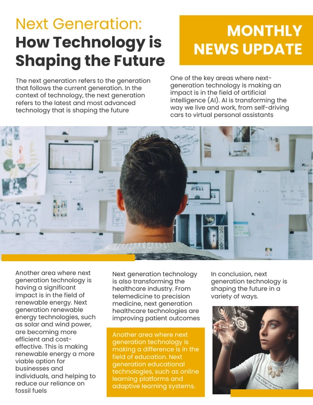 Yellow Elegant Next Generation Newsletter