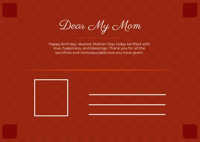 Red Minimalist Pattern Floral Happy Mother's Day Postcard - Page 2