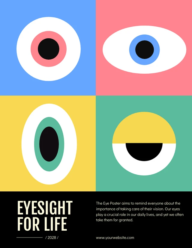 Colorful Geometri Eye Poster Template
