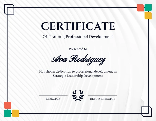 White Simple Geometric Training Certificate Template