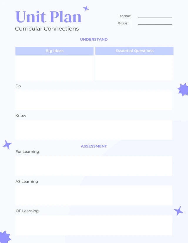 Purple Unit Plan Template