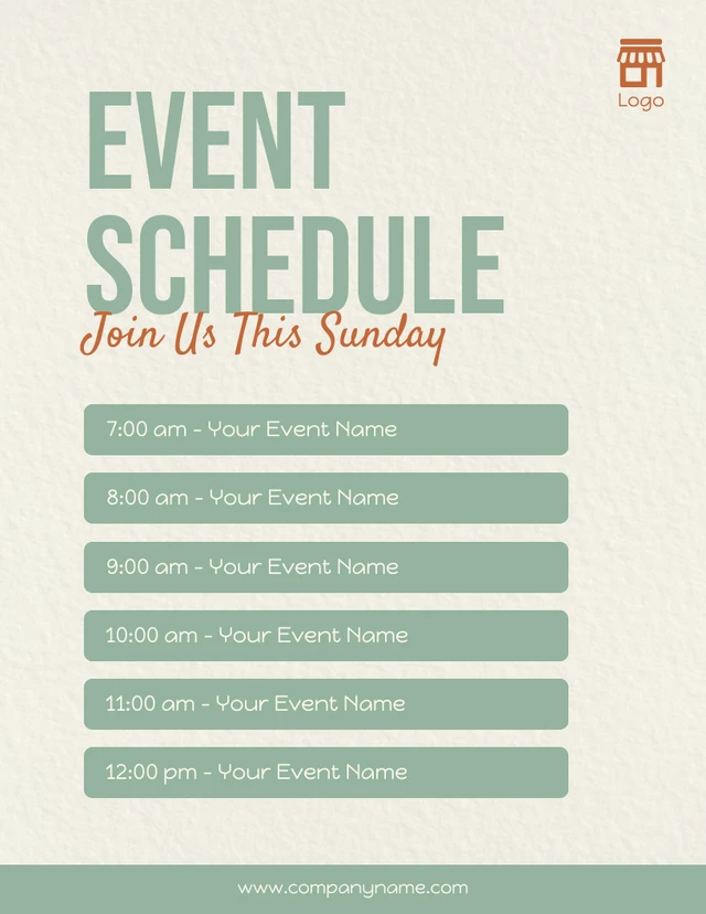 Light Yellow Modern Texture Event Schedule Template