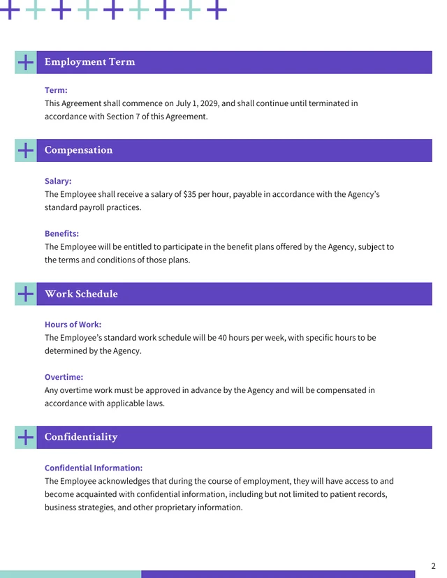 Nursing Agency Contract Template - Page 2