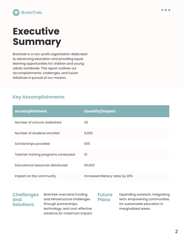 Light Green Creamy Charity Report - Page 2