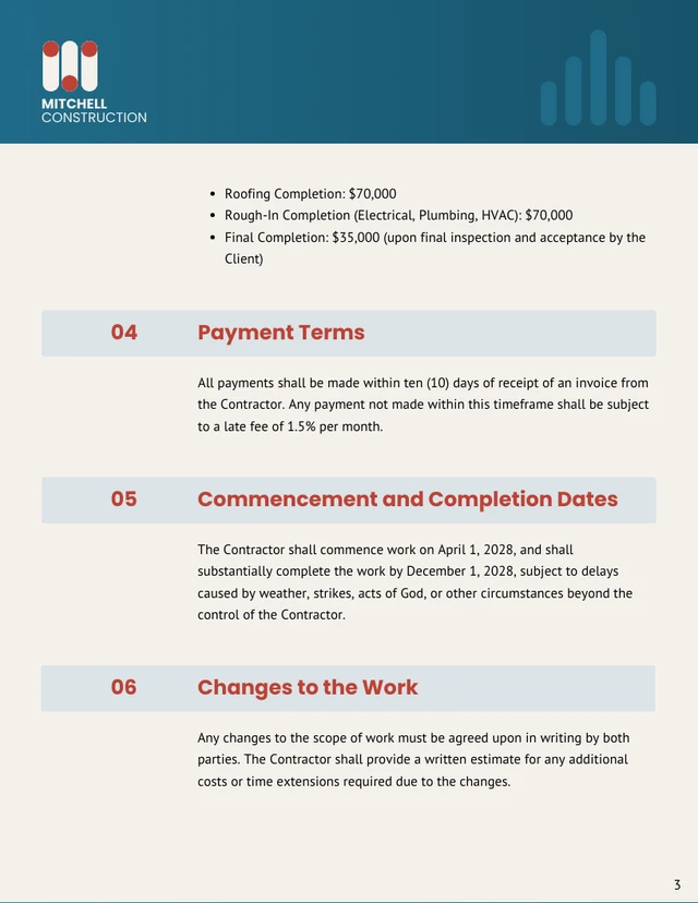 New Home Construction Contract Template - Page 3