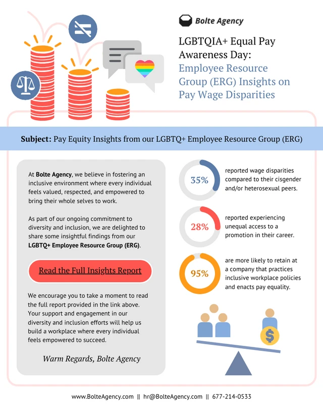 ERG Insights on Gay Rights for Equal Pay Email Newsletter  Template