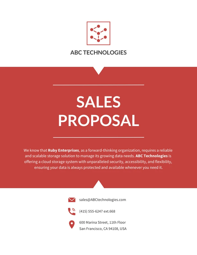 Red Modern Square Sales Proposal - Page 1