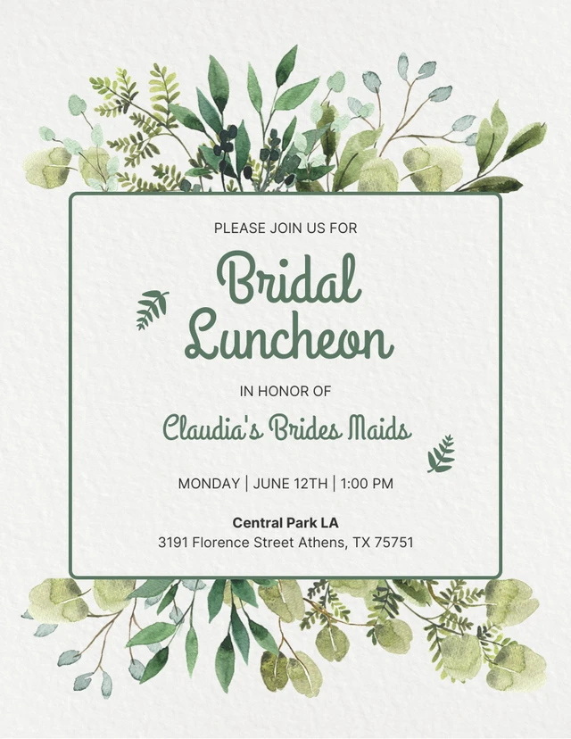 Broken White Modern Aesthetic Bridal Luncheon Invitation Template