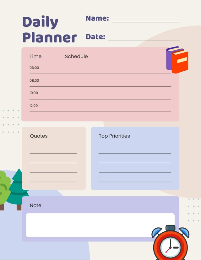 Pastel Minimalist Cute Planner Template