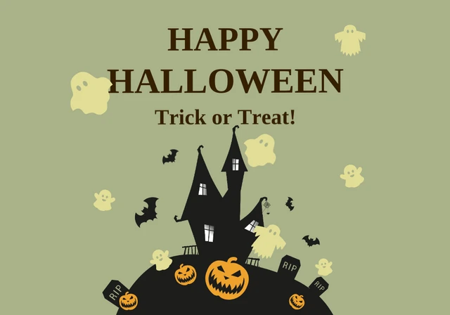 Olive Green And Brown SImple Halloween Template
