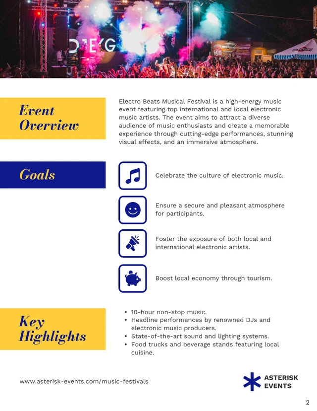 Yellow and Blue Music Event Proposal - Page 2