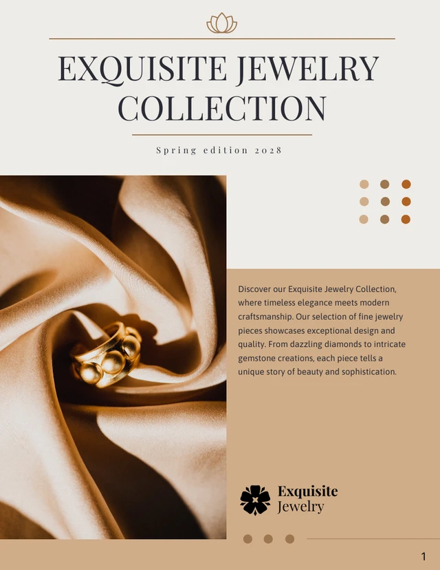 Elegant Brown Jewellery Catalog - Page 1