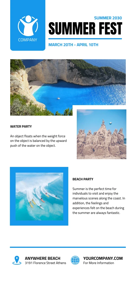 White And Blue Minimalist Summer Event Newsletter