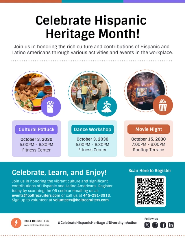 Celebrating Hispanic Heritage Month in the Workplace Holiday Flyer Template