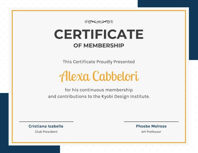 White And Light Grey Minimalist Class Membership Certificates Template