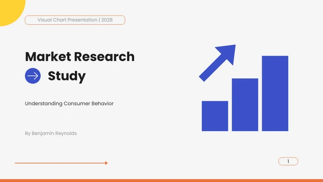 Orange Blue Colorful Geometric Market Research Visual Chart Presentation - Page 1