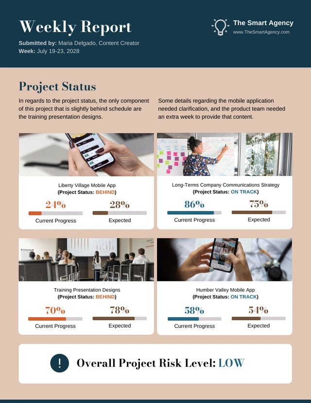 Neutral Business Weekly Status Report Template